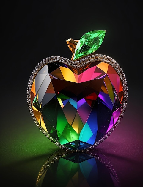 Manzana brillante de diamante Generativo Ai