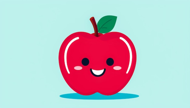 Foto manzana divertida con cara sonriente generada por la ia