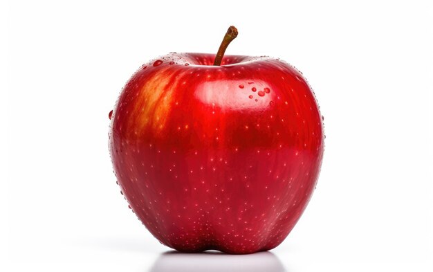 Manzana individual sobre un fondo blanco