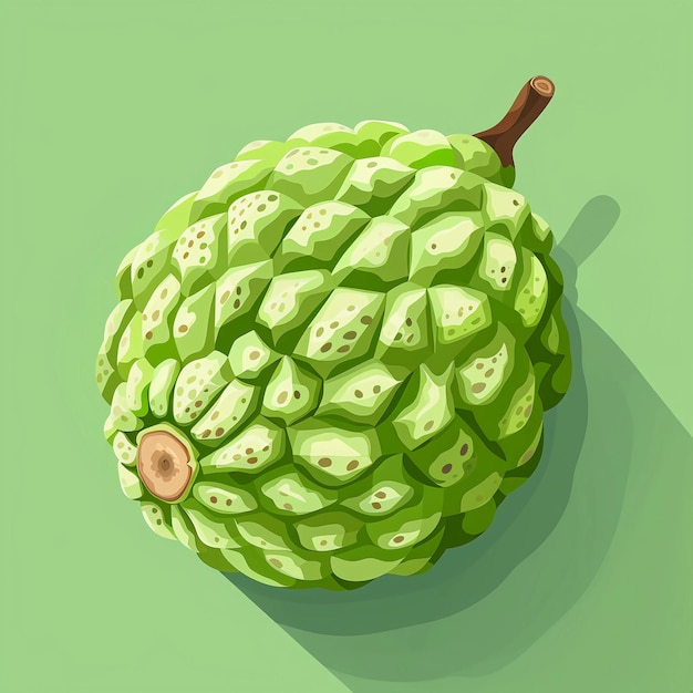 Foto manzana madura de azúcar y crema de manzana en fondo verde ilustración generada por ai