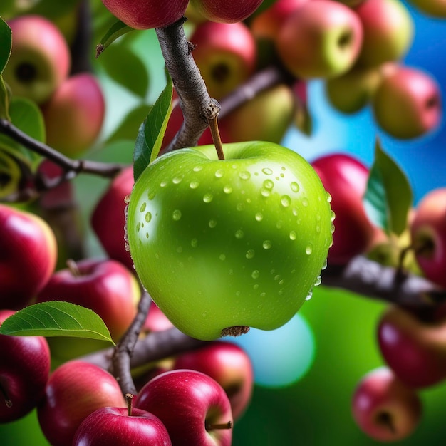 Una manzana en un manzano