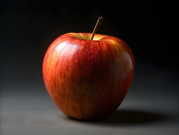 Foto una manzana en la mesa