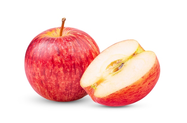Manzana roja aislada en blanco