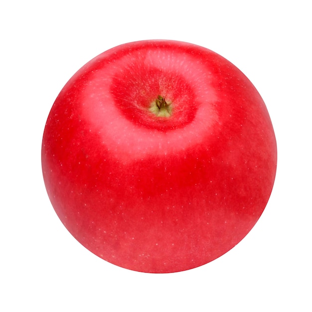 Una manzana roja aislada en un fondo blanco