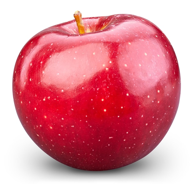 Manzana roja aislada sobre fondo blanco Trazado de recorte de fruta de Apple Foto de estudio de macro de Apple