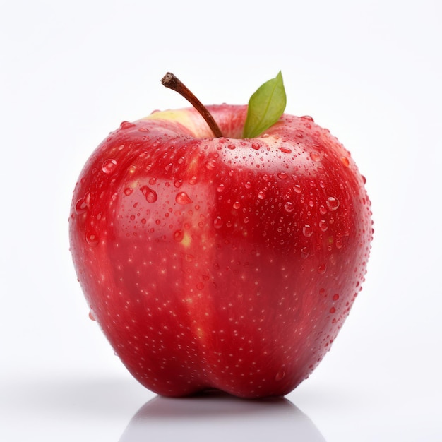 Manzana roja aislada sobre un fondo blanco