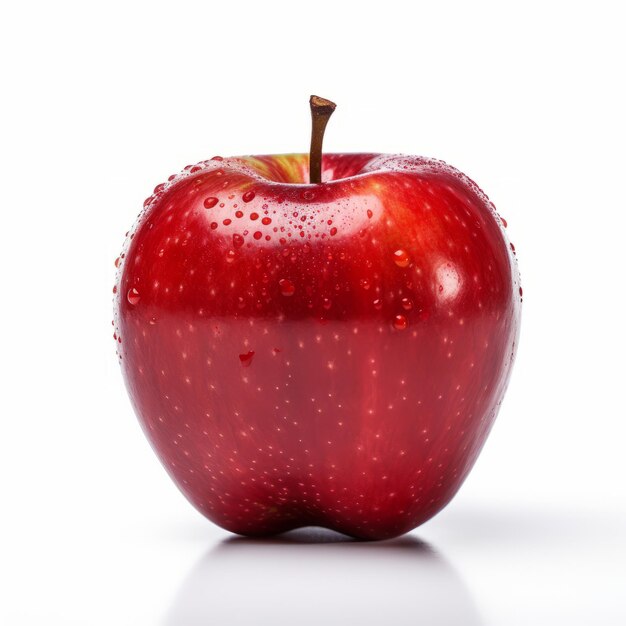 Manzana roja aislada sobre un fondo blanco