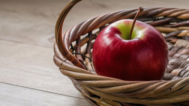 Manzana roja en la canasta