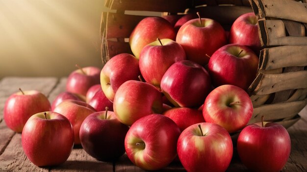 Manzana roja en la canasta