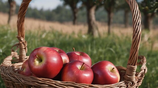 Manzana roja en la canasta