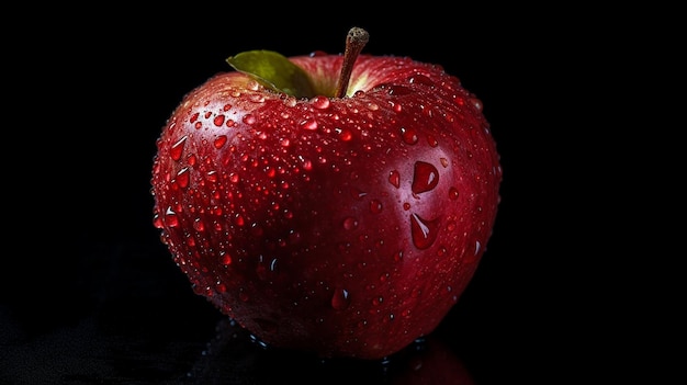 Una manzana roja con una carita sonriente