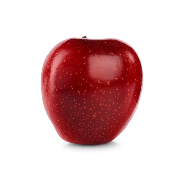 Foto manzana roja jugosa fresca aislada en blanco