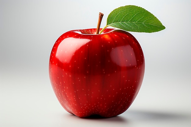 Manzana roja madura en la superficie de madera con un hermoso paisaje de fondo