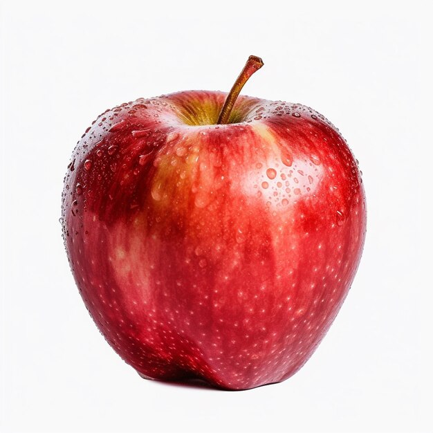 Una manzana roja con puntos blancos