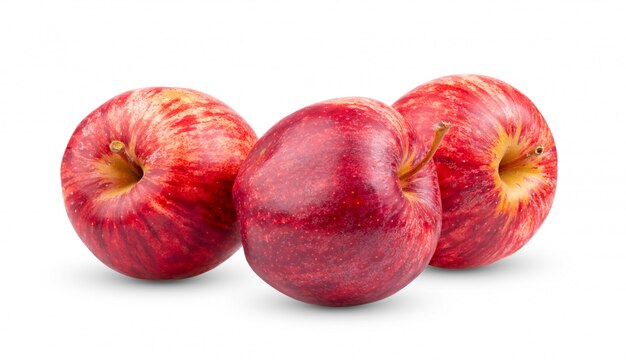 Manzana roja sobre blanco