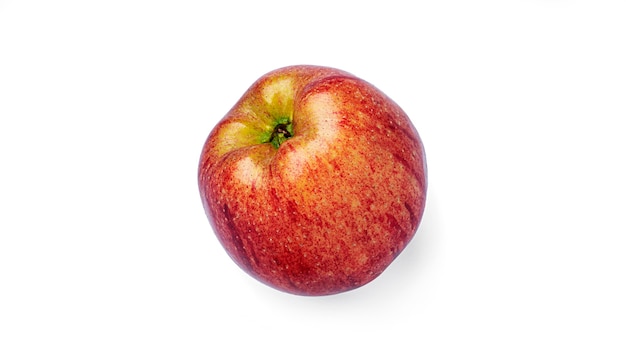 Manzana roja sobre un fondo blanco. Foto de alta calidad