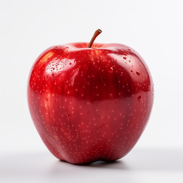 Manzana roja sobre un fondo blanco puro