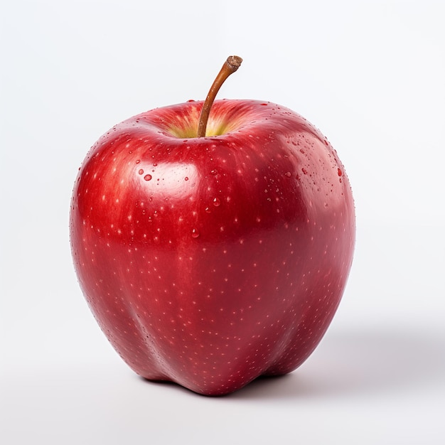 Manzana roja sobre fondo blanco