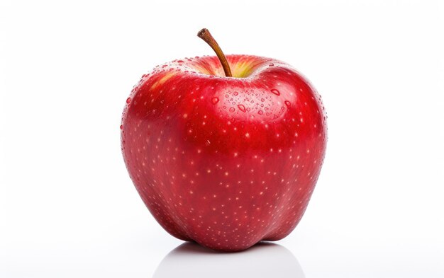 Manzana roja sobre un fondo blanco
