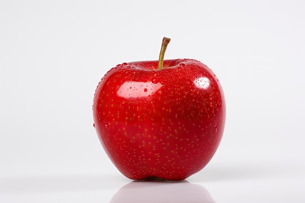 Manzana roja sobre superficie en blanco