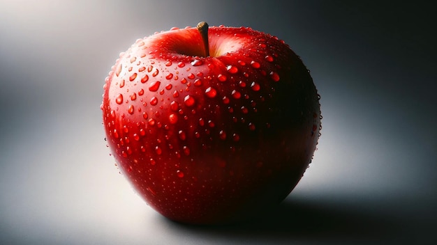Manzana roja con textura brillante