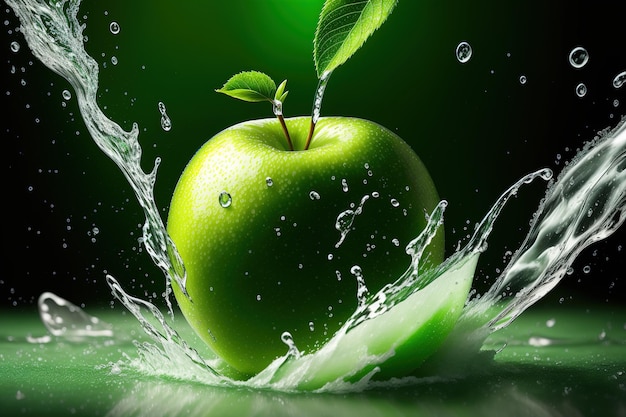 Manzana verde en el agua fondos de pantalla