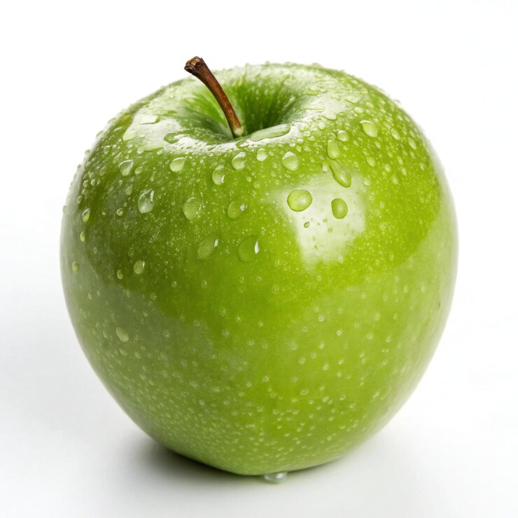 Manzana verde aislada con fondo blanco
