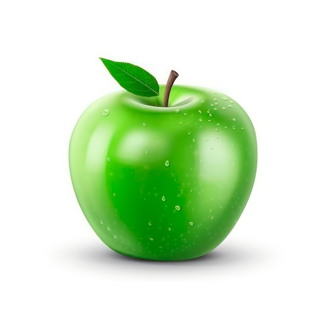 Foto manzana verde aislada sobre un fondo blanco