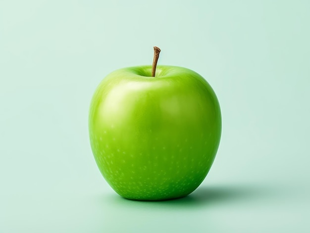 Manzana verde sobre un fondo blanco