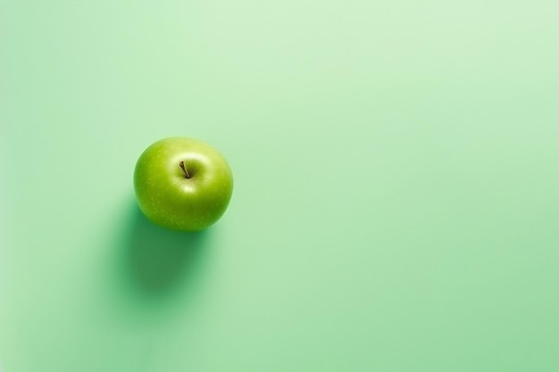 Manzana verde sobre un fondo sólido IA generativa