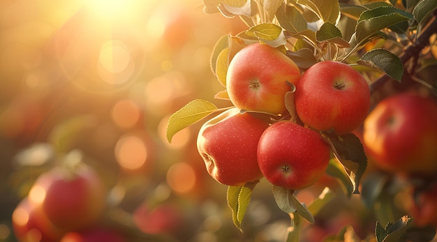 manzanas en un árbol