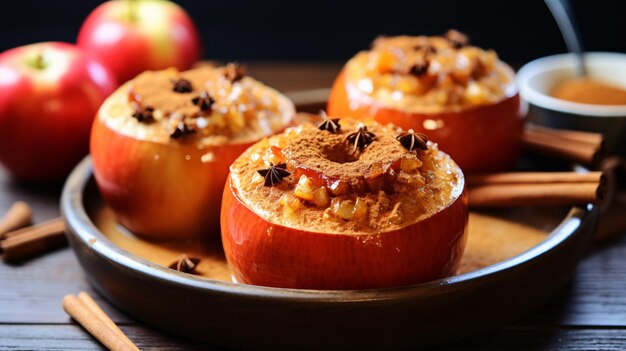 Manzanas caseras al horno con canela