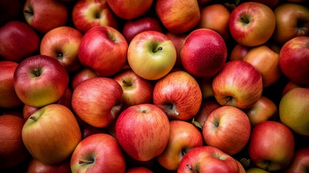 manzanas crujientes de miel en un mercado al aire libre local