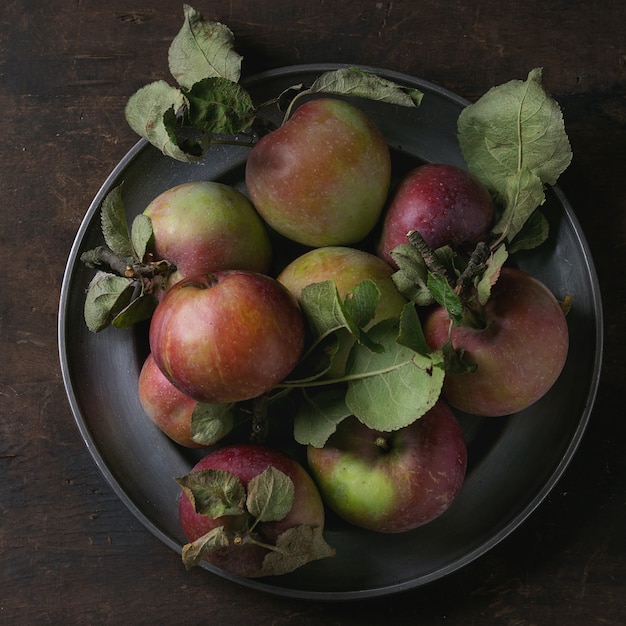 Manzanas con hojas