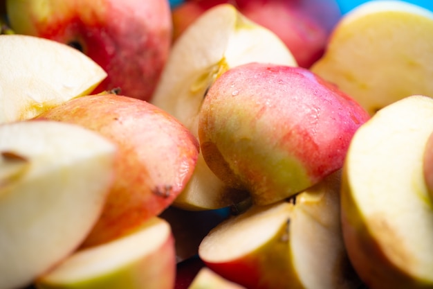 Manzanas en rodajas cerrar