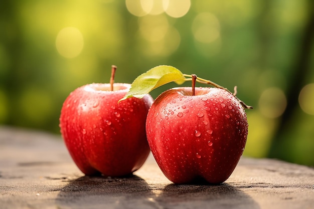 Foto las manzanas rojas cosechadas en una rama