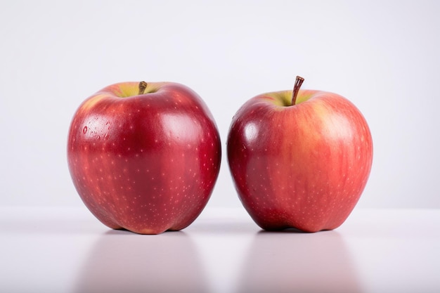 Manzanas rojas enteras aisladas sobre fondo blanco