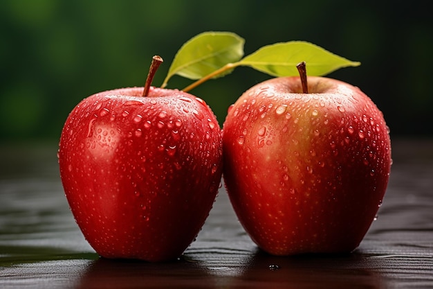 Las manzanas rojas maduras cuelgan de las ramas