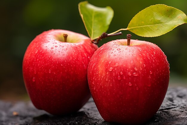 Las manzanas rojas maduras cuelgan de las ramas