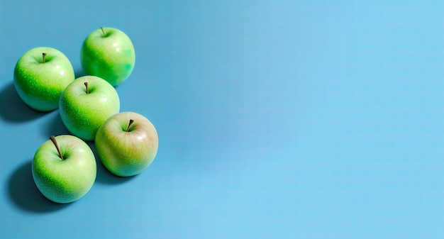 Manzanas verdes con copia espacio 3d ilustrado