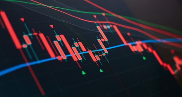 Mão de empresário trabalhando na análise de gráficos de investimento para mercado de ouro forex mercado e mercado de negociação