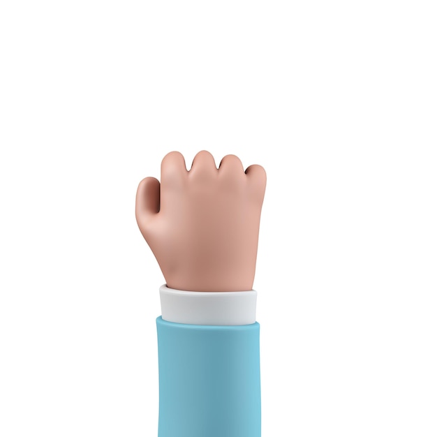 Mão de estilo de personagem de desenho animado mostrando renderização de sinal ok d