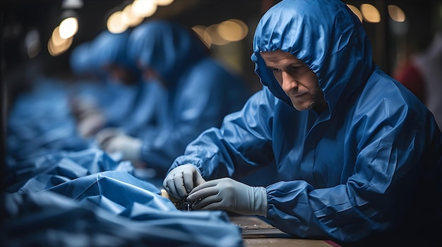 Mão de obra trabalhando na fábrica