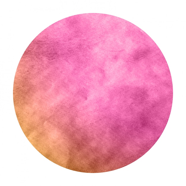 Mão-de-rosa e laranja desenhada textura de fundo quadro aquarela circular com manchas