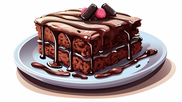 mão desenhada cartoon deliciosa ilustração de bolo de chocolate