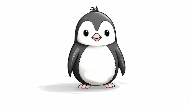 mão desenhada cartoon ilustração de pinguim fofo