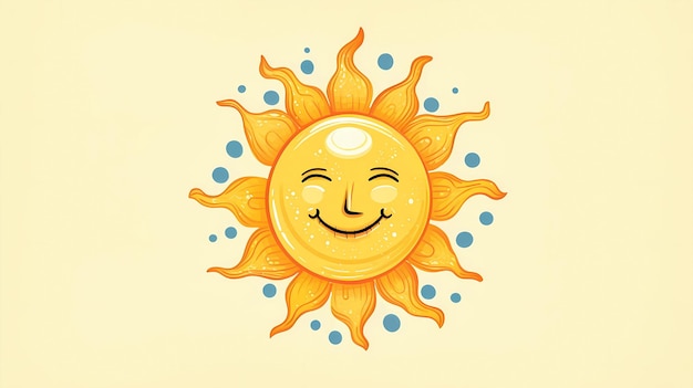 mão desenhada cartoon ilustração de sol bonito