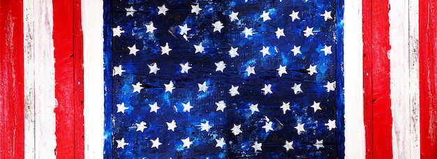 Mão desenhar pintura digital américa bandeira panorama fundo cores textura design ilustração.