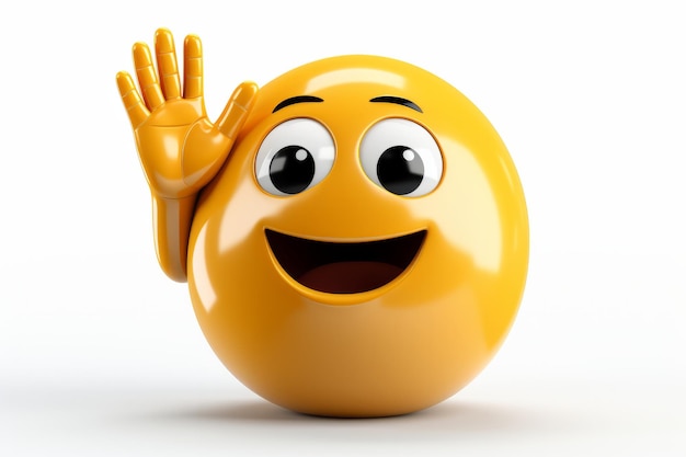Mão emoji amarela dando um highfive expressando encorajamento e celebração IA geradora