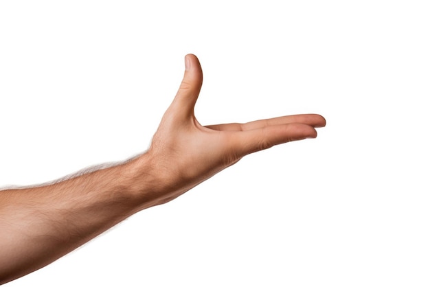Foto mão humana indicando e expressando um conceito